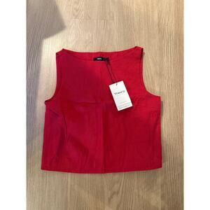 Theory Red Bateau Neck Tank NWT